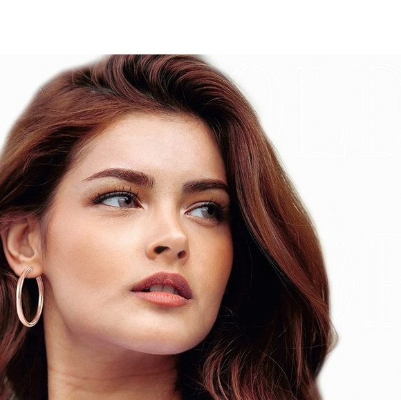 GOLD HOOP EARRINGS - Picture 5 of 8